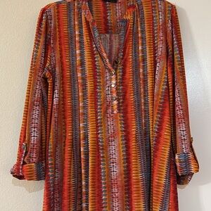 Colorful Striped Tunic Top